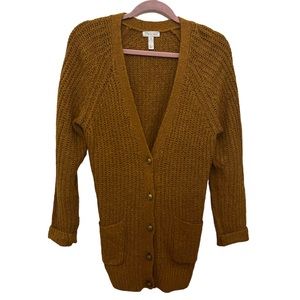 Yellow Knit Oversize Cardigan Sweater | Leith | S
